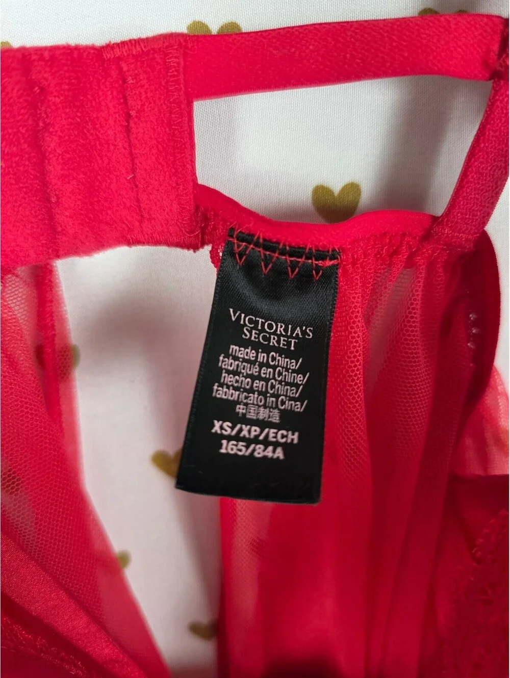 Victorias Secret Red Underwire Sexy Tulle nightie Lingerie Push Up Babydoll Red